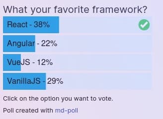 Example of poll with Markdown Poll